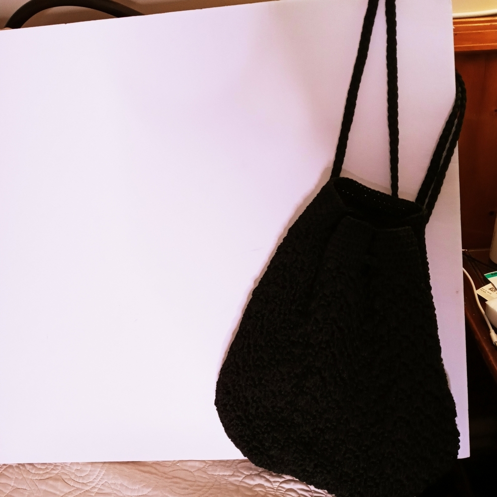 Giannini Black Mini Crocheted Drawstrings Shoulde… - image 6